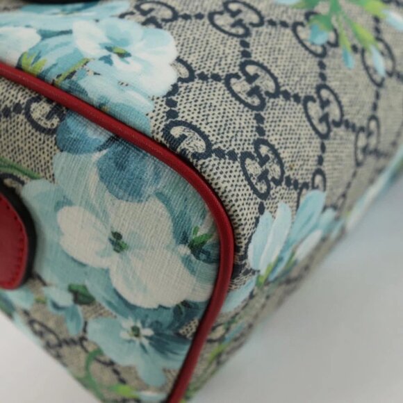 GUCCI GG Blooms Hand Bag PVC 2way Red Navy 546312 Auth 135290M - Picture 4 of 16